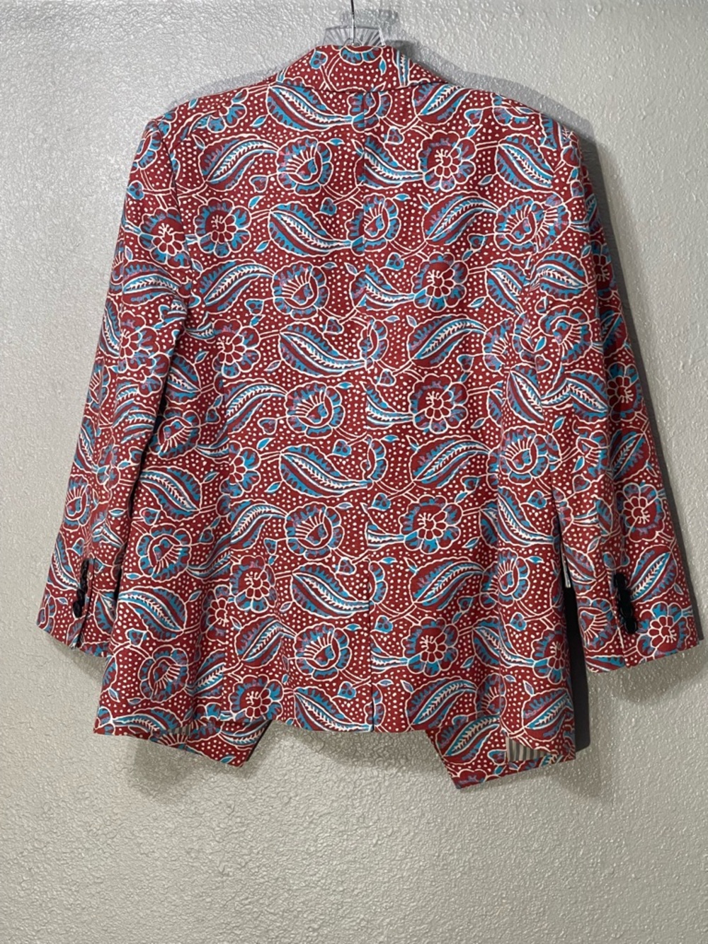 Veronica Beard Empire Dickey Jacket Red & Blue Floral - Size 10 - Picture 3 of 3